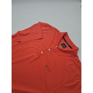 Greg Norman Men's "Play Dry"‎ Orange Five Iron Polo Size L